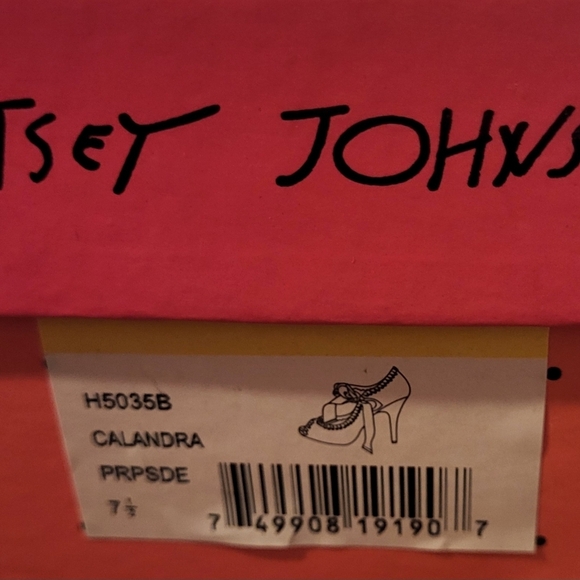 Betsey Johnson Calandria Fuchsia Purple Suede Peeptoe Pumps Heels Size 7.5 - Picture 9 of 11